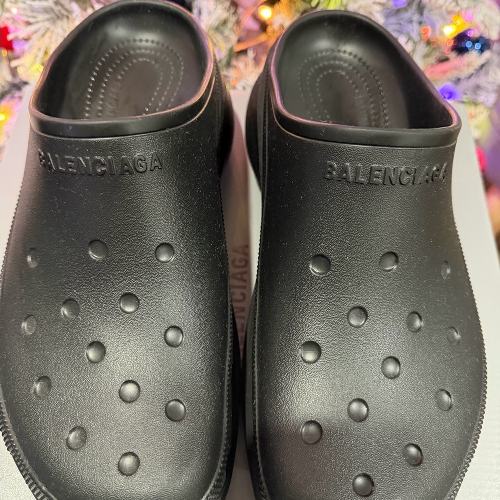 🔥 Balenciaga Crocs Mule Clogs | Black Rubber | Men’s 10 / EU 43 | slip ons